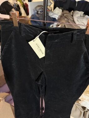 Ramy Brook Black Velvet Straight-Leg Trousers